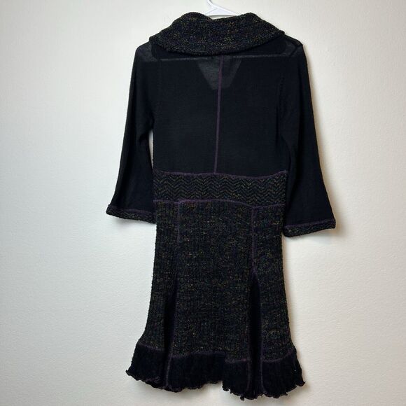 Anthropologie Curio Dress Women’s XS Black Purple Cowl Neck Whimsigoth Witchy - Picture 7 of 13